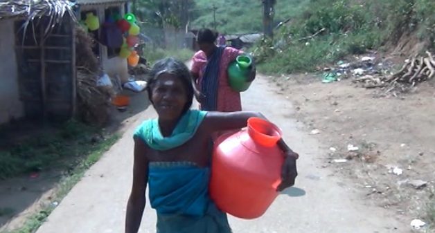 Women have to travel for 1 km to fetch water. Credit: K. Rajendran/VillageSquare.in