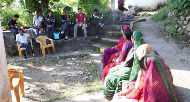 The women of Nakina village relate their water woes. (Photo by Vikram Singh Negi)