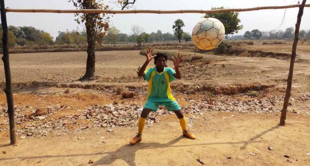 Assault and opposition from some villagers have made the girls practice on uneven grounds, with makeshift goalposts (Photo by Gurvinder Singh)